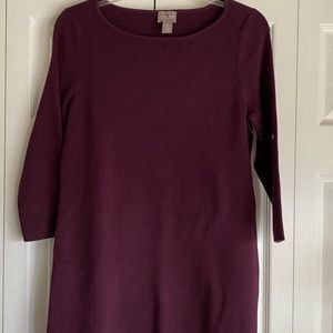 Women's Chico's Top 3/4 Sleeve Purple Cotton Blend New Without Tags Size 0.